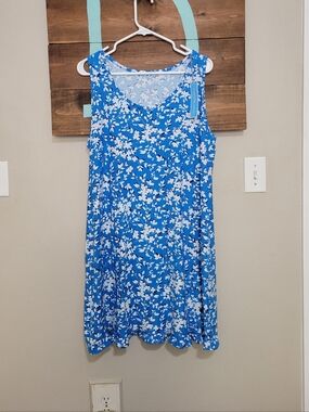 Draper James Light Blue and White Floral Nightie/Casual Dress Size L/XL